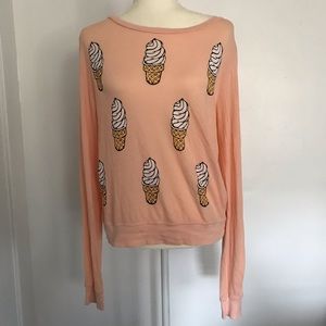WILDFOX Ice Cream Print Graphic long sleeve Top